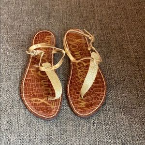 Sam Eldman Gigi gold glitter leather standard